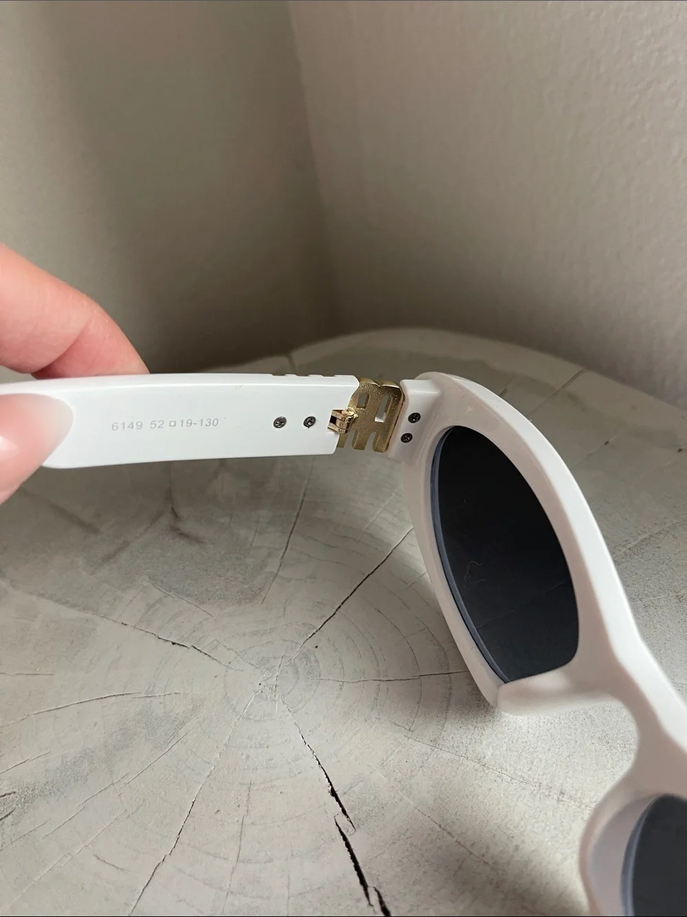 Miu Miu White Cat-Eye Sunglasses with Gold Accent Authentic